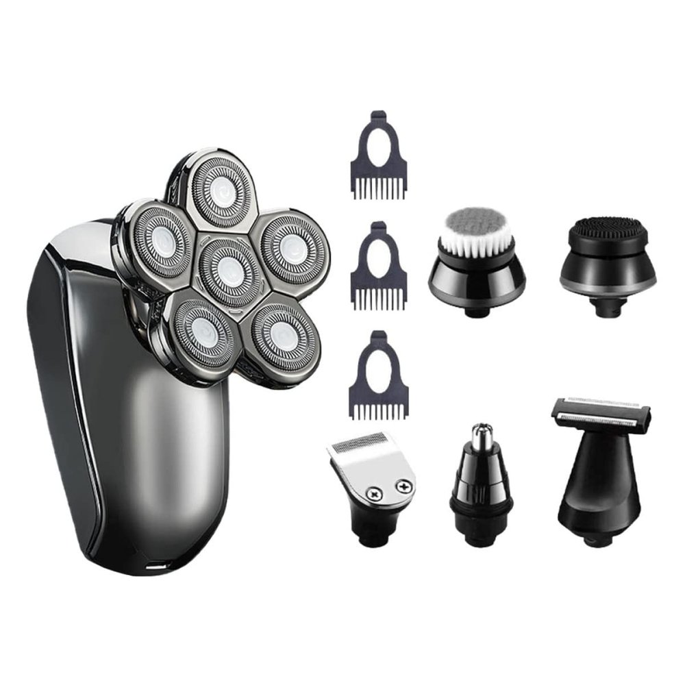 DECORNIJIA Waterproof Electric Shaver for Men 6-in-1 Multi-Functional Rechargeable Razor Beard Trimming Grooming Compact Handheld Shaving Tool