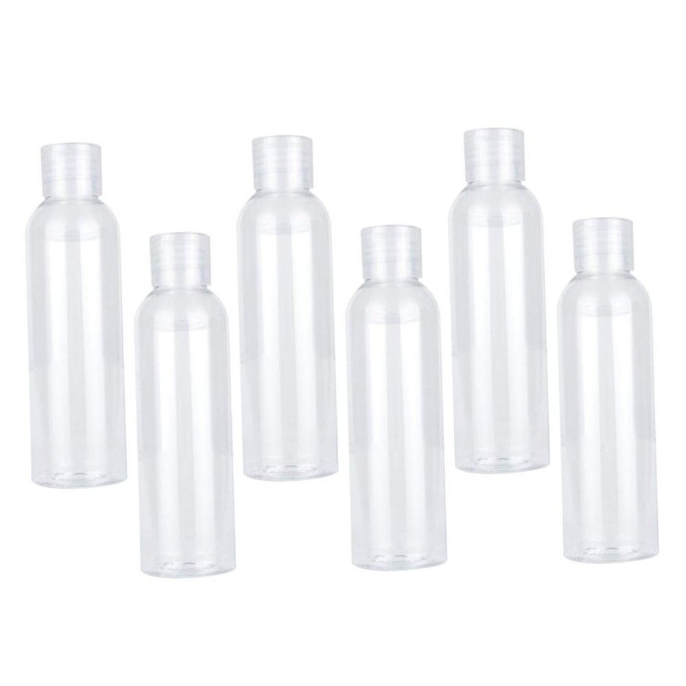 DECORNIJIA 6pcs Transparent Cap Travel Bottles for Shampoo Lotion and Liquid Soap Leakproof Empty Squeeze Containers for Toiletries for Home and Travel Use