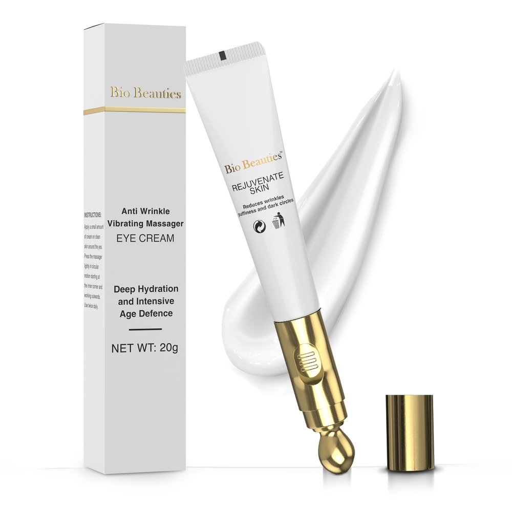 Bio Beauties Electric Massage Eye Cream Depuffing Hydration for Dark Circles & Tired Eyes, Soothing Anti-Aging Treatment for Fine Lines, Firming Eye Skincare