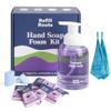 Foam Soap Refill with Dispenser Hand Wash Set, 12 Foaming Hand Soap Refills Tablets +1 Glass Foaming Dispenser +2 Microfiber Cloths, Make 96 fl oz - No Plastic, Cleansing & Moisturizing, Lavender view 1