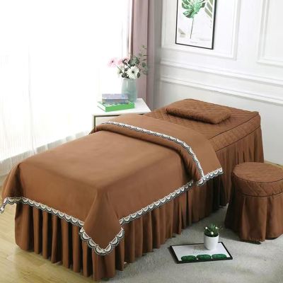 Brown,60x180cm/23.6x70.8in,Massage Table Sheet Set,Reusable Massage Bed Cover with Face Hole Fleece Beauty Massage Table Skirt Elastic Massage Fitted Sheet for Salon Spa