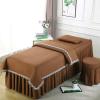 Brown,60x180cm/23.6x70.8in,Massage Table Sheet Set,Reusable Massage Bed Cover with Face Hole Fleece Beauty Massage Table Skirt Elastic Massage Fitted Sheet for Salon Spa view 1