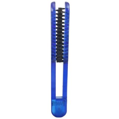 Hair Comb Hair Straightening Clip Double Brushes V Shape Comb Clamp(Blue flower)