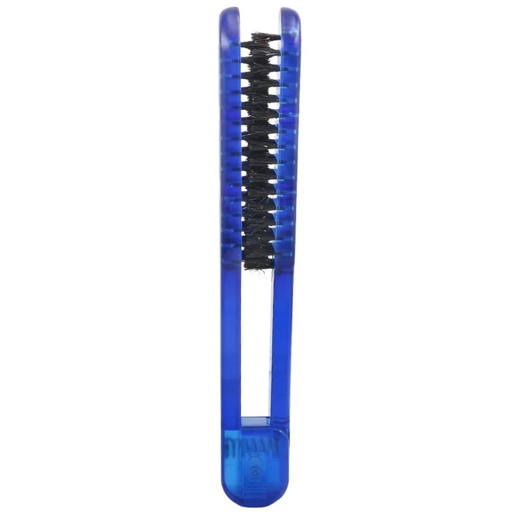 Hair Comb Hair Straightening Clip Double Brushes V Shape Comb Clamp(Blue flower)