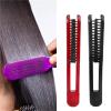 Hair Comb Hair Straightening Clip Double Brushes V Shape Comb Clamp(Blue flower) view 2
