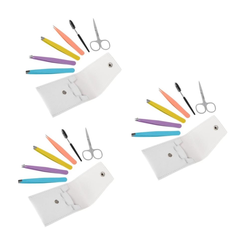 Beaupretty 18pcs Eyebrow Shaping Tools Portable Eyebrow Tweezers for Home Salon Use Fine Workmanship Easy to Use