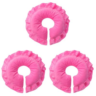3pcs Cotton Face Cushion U Shaped Face Pillow Flight Pillow for Beauty Salon Pillows Spa Salon Massage Face Pillow Round Face Spa Cotton Pillow Pilows Travel Body Pink Neck Pad(Purple,Mediumx2pcs)