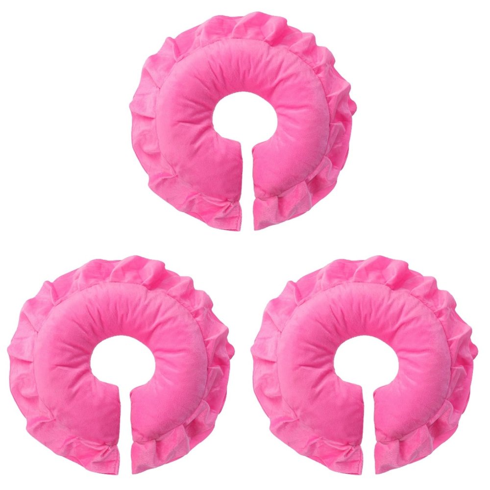 3pcs Cotton Face Cushion U Shaped Face Pillow Flight Pillow for Beauty Salon Pillows Spa Salon Massage Face Pillow Round Face Spa Cotton Pillow Pilows Travel Body Pink Neck Pad(Purple,Mediumx2pcs)