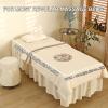 Beige,70x185cm/27.5x72.8in,Classic Massage Couch Cover,Beauty Massage Bed Cover Linen All-Round Wrap Massage Bed Sheets Reusable SPA Massage Flat Sheet Fitted Sheets 4Piece Set view 3