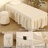 Beige,70x185cm/27.5x72.8in,Classic Massage Couch Cover,Beauty Massage Bed Cover Linen All-Round Wrap Massage Bed Sheets Reusable SPA Massage Flat Sheet Fitted Sheets 4Piece Set view 4