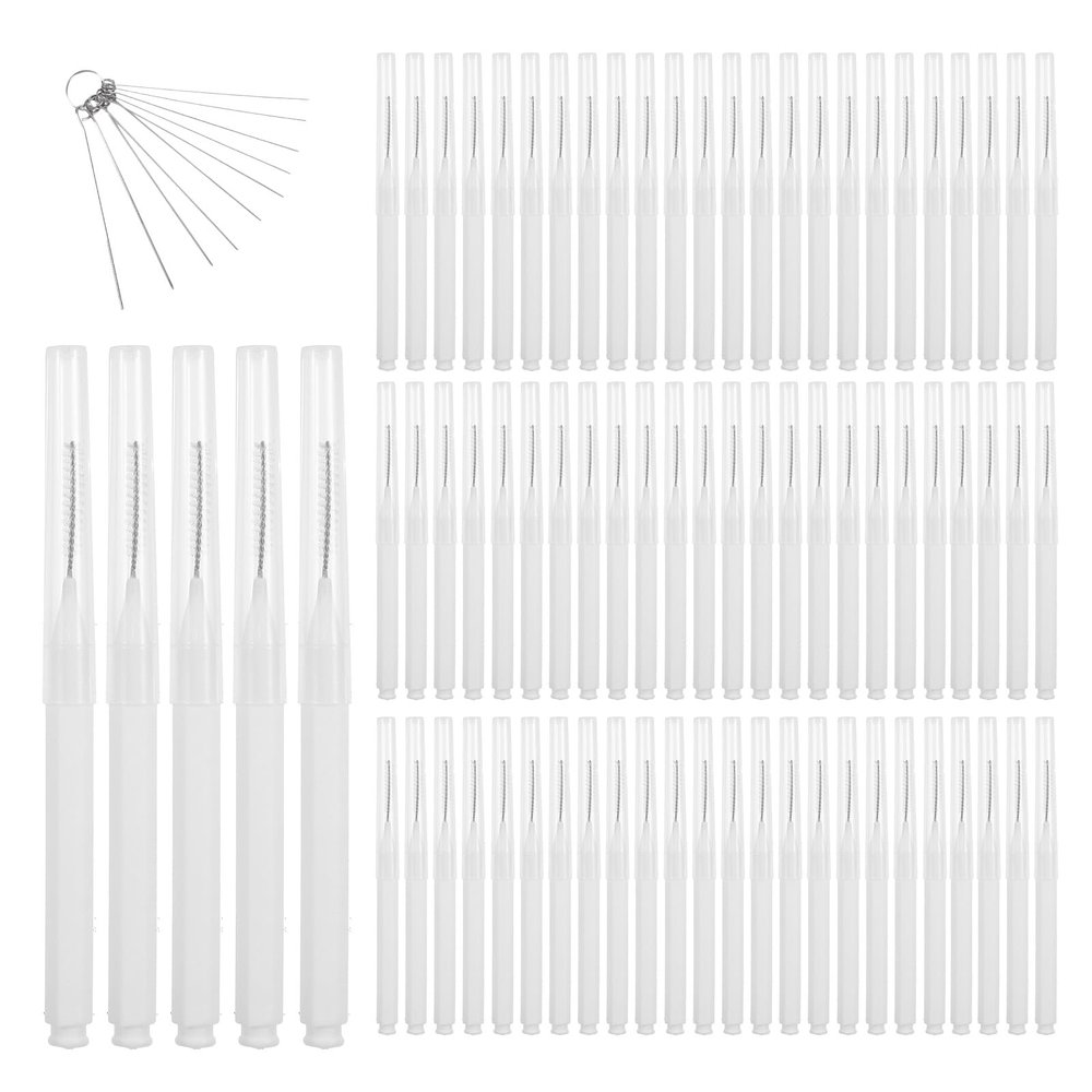70 PCS Shower Head Cleaning Brush, Small Hole Nozzle Unclogger, Denser Bristles Anti-Clogging Pipe Cleaners, Multifunctional Crevice Cleaning Brush for Gap, Braces, Bathroom (White)