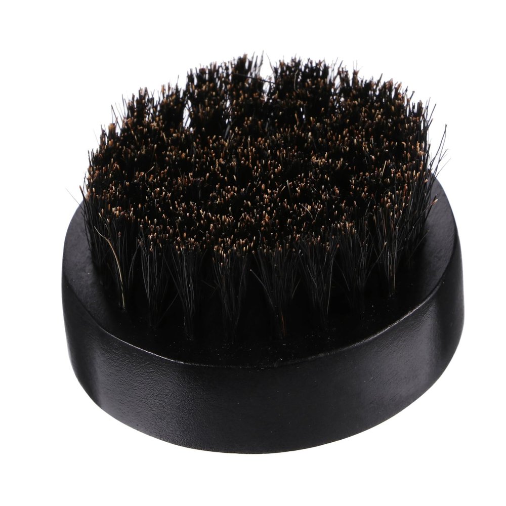 Beaupretty 1pc Wooden Handle Natural Boar Bristle Beard Brush for Men Compact Beard Grooming Tool for Travel and Daily Use Softens Hair and Moisturizes Skin Black
