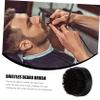 Beaupretty 1pc Wooden Handle Natural Boar Bristle Beard Brush for Men Compact Beard Grooming Tool for Travel and Daily Use Softens Hair and Moisturizes Skin Black view 4
