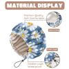 Zewurtuw Luxury Shower Cap Adjustable Reusable Double Waterproof Layer Elastic Satin Lined Hair Bath Cap Cute Aesthetic Women Girls (K19-Chrysanthemum) view 3