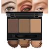 Brow Powder Kit with Mirror  Long-Lasting 3-Color Brow Filler for Full, Defined Natural Brows, Contour Palette with Double-Ended Brush, sombra para cejas (01) view 1