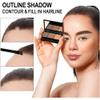Brow Powder Kit with Mirror  Long-Lasting 3-Color Brow Filler for Full, Defined Natural Brows, Contour Palette with Double-Ended Brush, sombra para cejas (01) view 4