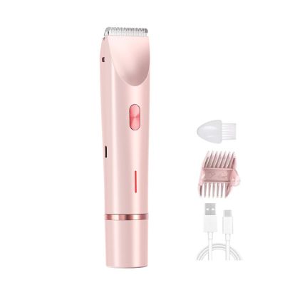 Gqudyi 2 in 1 Wet & Dry Electric Trimmer,Womens Electric Shaver for Legs Underarm,Double Head Dual Purpose Hair Trimmer,Dermave Shaver,Dual Head Design,Dual Power,for Female Shaving(Color:Pink)