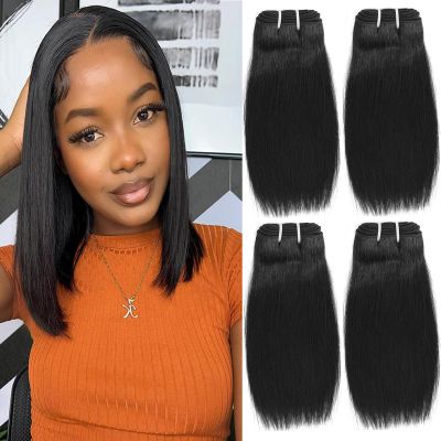 10A Straight Human Hair 4 Bundles Unprocessed Virgin Hair Natural Black Hair Extensions 50g/Pcs (10"10"10"10")
