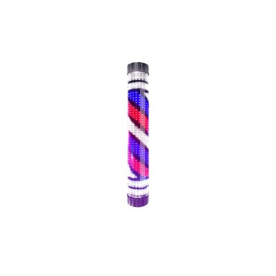 LED Barber Pole Light Hair Salon Light Sign, Waterproof Rotating Illuminated Stripes Wall-Mounted Lamp, Outdoor Rain-Proof Barber Poles Black Fou Hair Salon Barber Shop Open Sign(C)