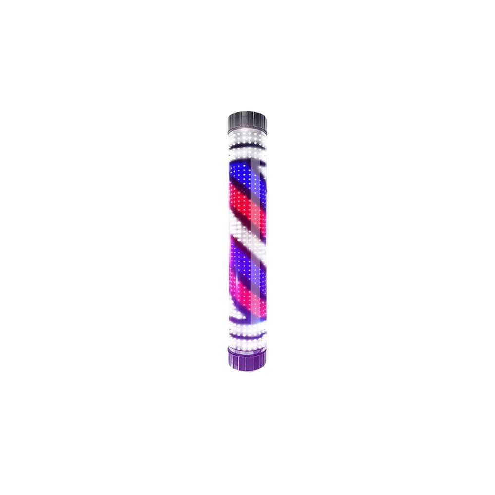 LED Barber Pole Light Hair Salon Light Sign, Waterproof Rotating Illuminated Stripes Wall-Mounted Lamp, Outdoor Rain-Proof Barber Poles Black Fou Hair Salon Barber Shop Open Sign(C)