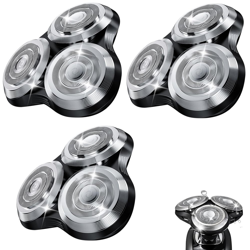 SH90 Replacement Rotary Heads Compatible with Philips Norelco Shavers Series 9000,Replacement Shaver Head with Upgrade Double-Layer Precision Blades for Men's Shaving,3 Packs