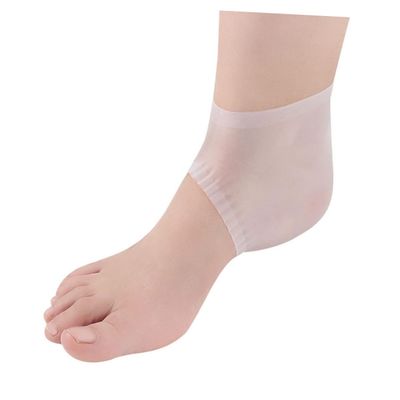 Baluue Silicone Heel Protective Sleeve 2 Pairs Soft Ankle Cover for Men and Women Moisturizing Heel Socks for Foot Care