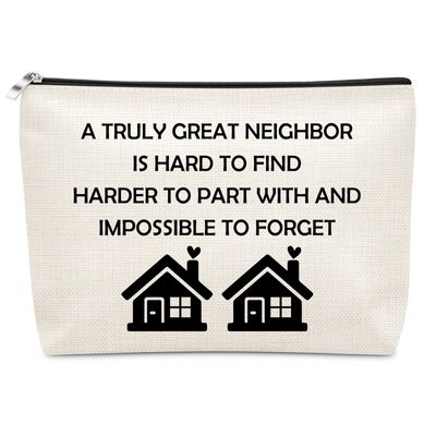 Sazuwu Thank You Gifts for Women Neighbor Makeup Bag Welcome to the Neighborhood Gifts Cosmetic Organizer Bag Travel Appreciation Farewell Moving Away Goodbye Housewarming Present