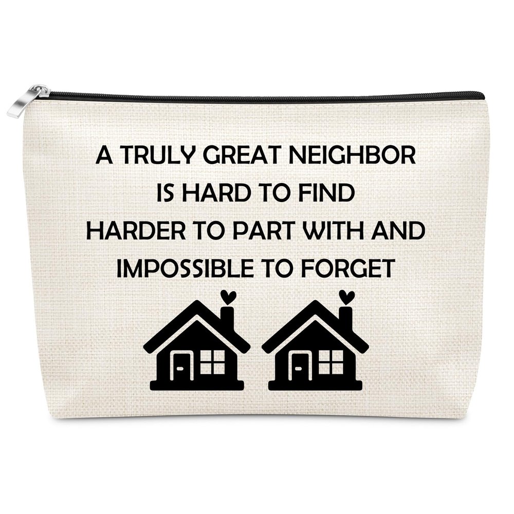 Sazuwu Thank You Gifts for Women Neighbor Makeup Bag Welcome to the Neighborhood Gifts Cosmetic Organizer Bag Travel Appreciation Farewell Moving Away Goodbye Housewarming Present