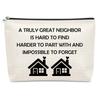 Sazuwu Thank You Gifts for Women Neighbor Makeup Bag Welcome to the Neighborhood Gifts Cosmetic Organizer Bag Travel Appreciation Farewell Moving Away Goodbye Housewarming Present view 1