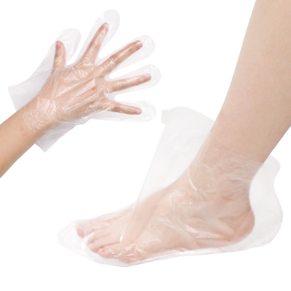 YUYUDEHM 200 PCS Disposable Paraffin Wax Liners for Feet and Hand, Plastic Hand and Foot Bags Hot Wax Therapy