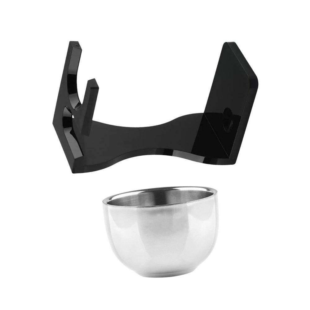 EXQUIMEUBLE 1set Stand Shaving Brush Holder and Bowl for Men Grooming Tool for Father Day Easy Storage and Non- Design