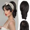 12 Inch Short Ponytail Extension - Soft Curly Pony Tails Hair Extensions, Claw Clip Ponytail Extension, Natural Short Hair Extensions Ponytail, Synthetic Hair Pieces for Women (Color: Black Brown) view 1