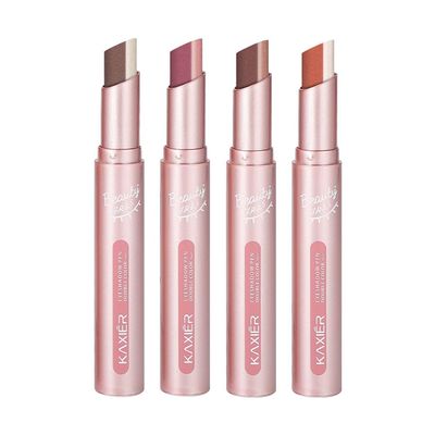 2 Color Eyeshadow Stick Set, Portable 2 Tone Eyeshadow Gradient Stick Glitter Gradient Waterproof Eye shadow Pen for Eye Make Up Tool (4 PCS)(PINK)