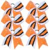 6PCS Glitter Cheer Bow Large Cheer Bows Rhinestones Hair Bows Girls 8"Cheerleading Bows Bulk Elastic Band Ponytail Holder for Teen Girls College Sports Competition view 1
