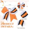 6PCS Glitter Cheer Bow Large Cheer Bows Rhinestones Hair Bows Girls 8"Cheerleading Bows Bulk Elastic Band Ponytail Holder for Teen Girls College Sports Competition view 2