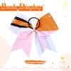6PCS Glitter Cheer Bow Large Cheer Bows Rhinestones Hair Bows Girls 8"Cheerleading Bows Bulk Elastic Band Ponytail Holder for Teen Girls College Sports Competition view 3