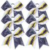 6PCS Glitter Cheer Bow Large Cheer Bows Rhinestones Hair Bows Girls 8"Cheerleading Bows Bulk Elastic Band Ponytail Holder for Teen Girls College Sports Competition view 1
