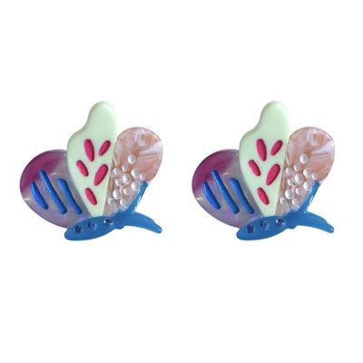 Tiny Butterfly Hair Clips,Novelty Acetate Hair Clip,Small Claw Clips for Women,Pack of 2