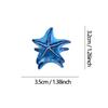 Tiny Ocean Animals Hair Clips,Novelty Acetate Hair Clip,Small Starfish Claw Clips for Women,Pack of 2,Blue view 2