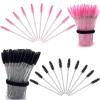 BIDEX 200 Pcs Disposable Mascara Wands, Spiral Lash Brush Applicators with Crystal Handles, Lash Spoolies for Eyelash & Eyebrow Makeup, Makeup Brush Tools in Black and Pink view 1