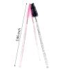 BIDEX 200 Pcs Disposable Mascara Wands, Spiral Lash Brush Applicators with Crystal Handles, Lash Spoolies for Eyelash & Eyebrow Makeup, Makeup Brush Tools in Black and Pink view 2