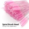 BIDEX 200 Pcs Disposable Mascara Wands, Spiral Lash Brush Applicators with Crystal Handles, Lash Spoolies for Eyelash & Eyebrow Makeup, Makeup Brush Tools in Black and Pink view 3