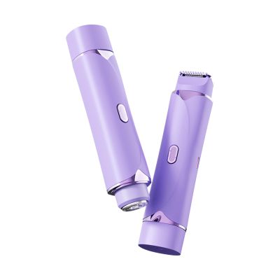 Gqudyi Womens Shaver Dual-Head Trimmer,Rechargeable Electric Shaver for Women,2 in 1 Wet & Dry Electric Trimmer,Square and Round Head Design,Powerful Performance,for Female Shaving(Color:Purple)
