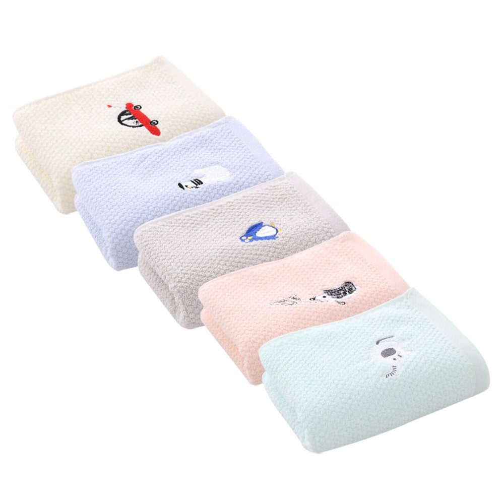 CALLARON 5pcs Multi-Purpose Cotton Towels Absorbent Face Hand Washcloths for Boys and Girls Bath Kitchen for Friends Family Soft