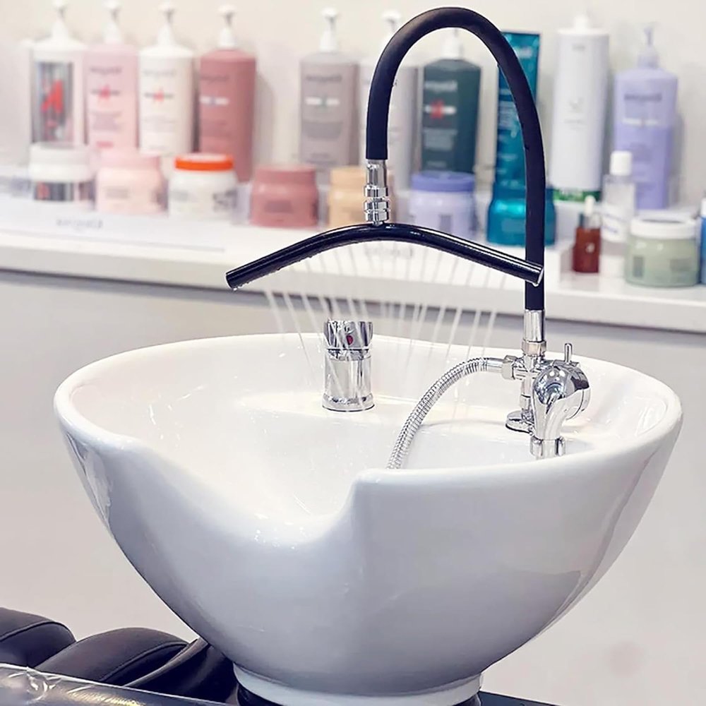 Head Spa Waterfall Shower Head, Hair Wash Head Massage Spa Therapy Bending Waterfall, Head Spa Water Circulation Rack, for Beauty Salon, Hair Station