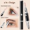 2 in 1 Heated Eyelash Curlers and Eyebrow Trimmer for Women, Electric Eyelash Curler with 2 Temperature Modes Anti-Burn USB Rechargeable Heated Eyelash Curler, Ideal Gift for Women (Black EA) view 2