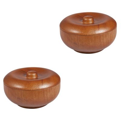 GALPADA 2pcs Wooden Shaving Bowl Lid Men Shaving Soap Bowl Men for Home Barber Shop Salon