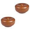 GALPADA 2pcs Wooden Shaving Bowl Lid Men Shaving Soap Bowl Men for Home Barber Shop Salon view 1