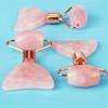 2 in 1 Natural Rose Quartz Crystal Facial Massager Roller + Gua Sha Scraper Tool view 2