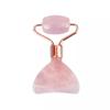 2 in 1 Natural Rose Quartz Crystal Facial Massager Roller + Gua Sha Scraper Tool view 4